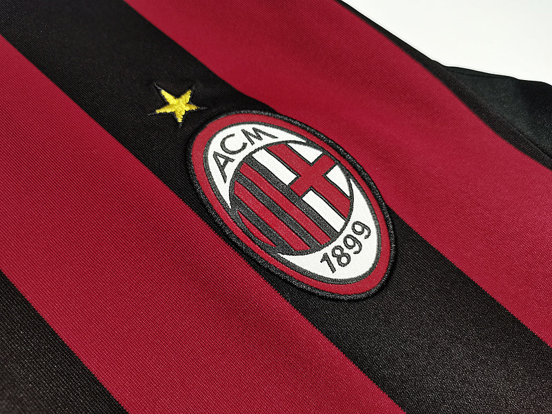 2009-2010 AC Milan Casa Camiseta Manga Larga Retro