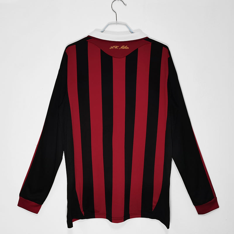 2009-2010 AC Milan Casa Camiseta Manga Larga Retro