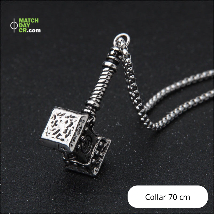 Collar de acero con dije Martillo