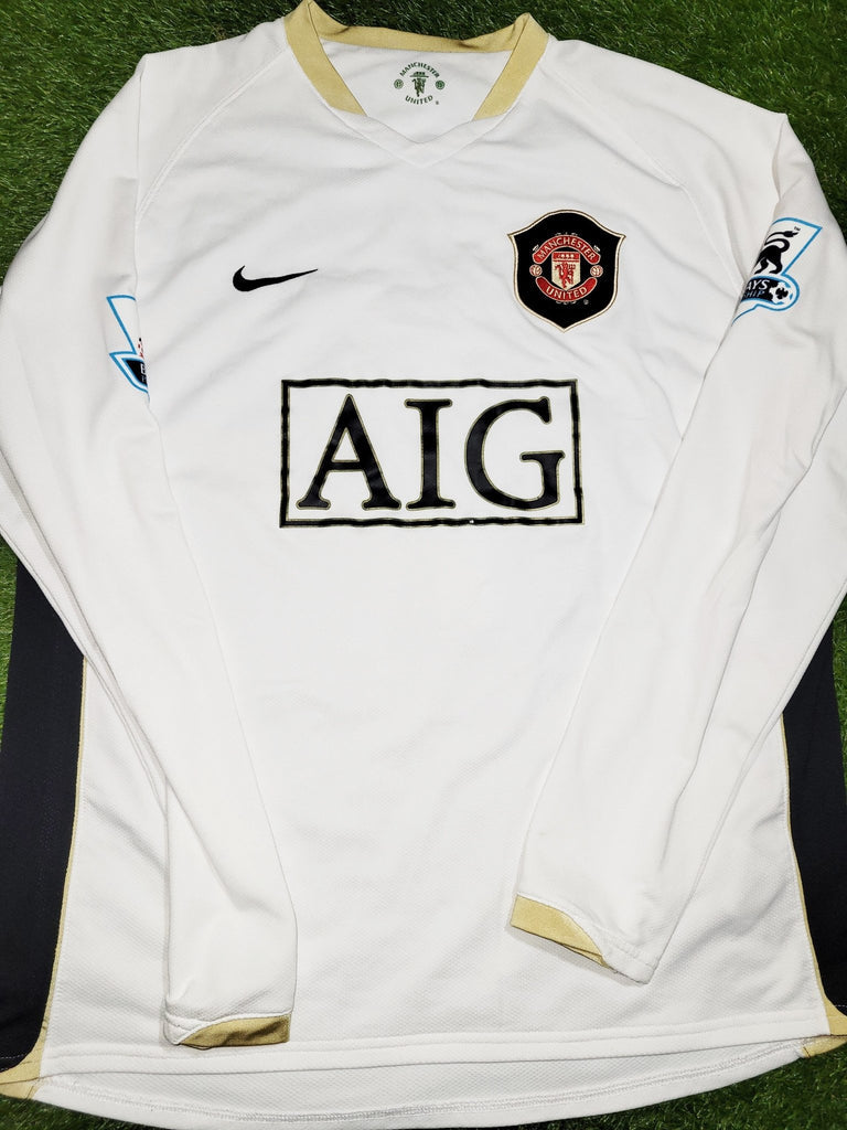 2006-2007 Manchester United Visita Camiseta Retro Manga Larga