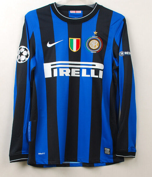 2009-2010 Inter Milan Casa Camiseta Retro Manga Larga