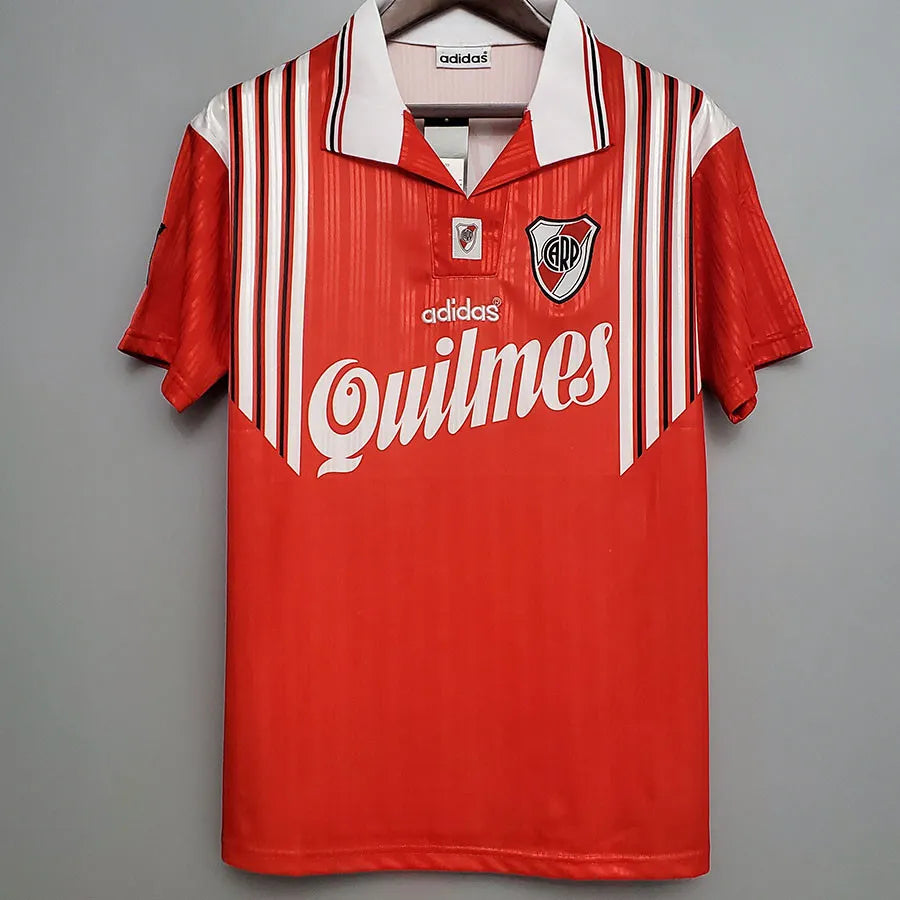 1995-1996 River Plate Visita Red Camiseta Retro