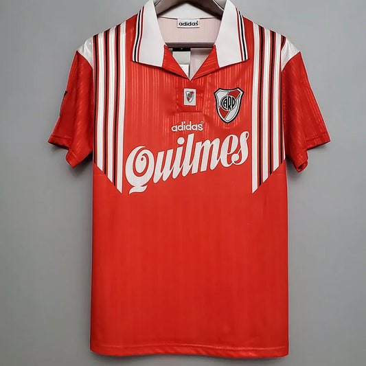 1995-1996 River Plate Visita Red Camiseta Retro
