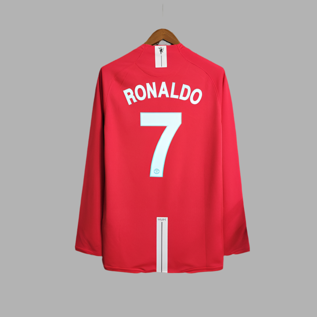 2007-2008 Manchester United Casa Camiseta Retro Manga Larga Ronaldo ENTREGA INMEDIATA