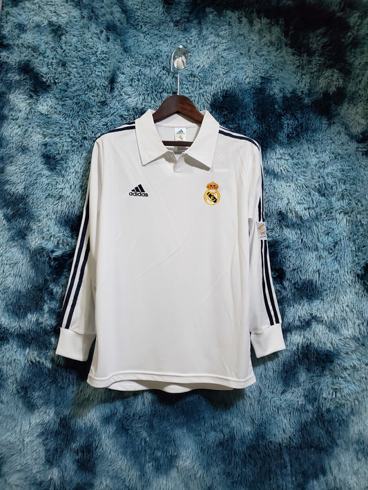 2002 Real Madrid Casa Camiseta Manga Larga Retro