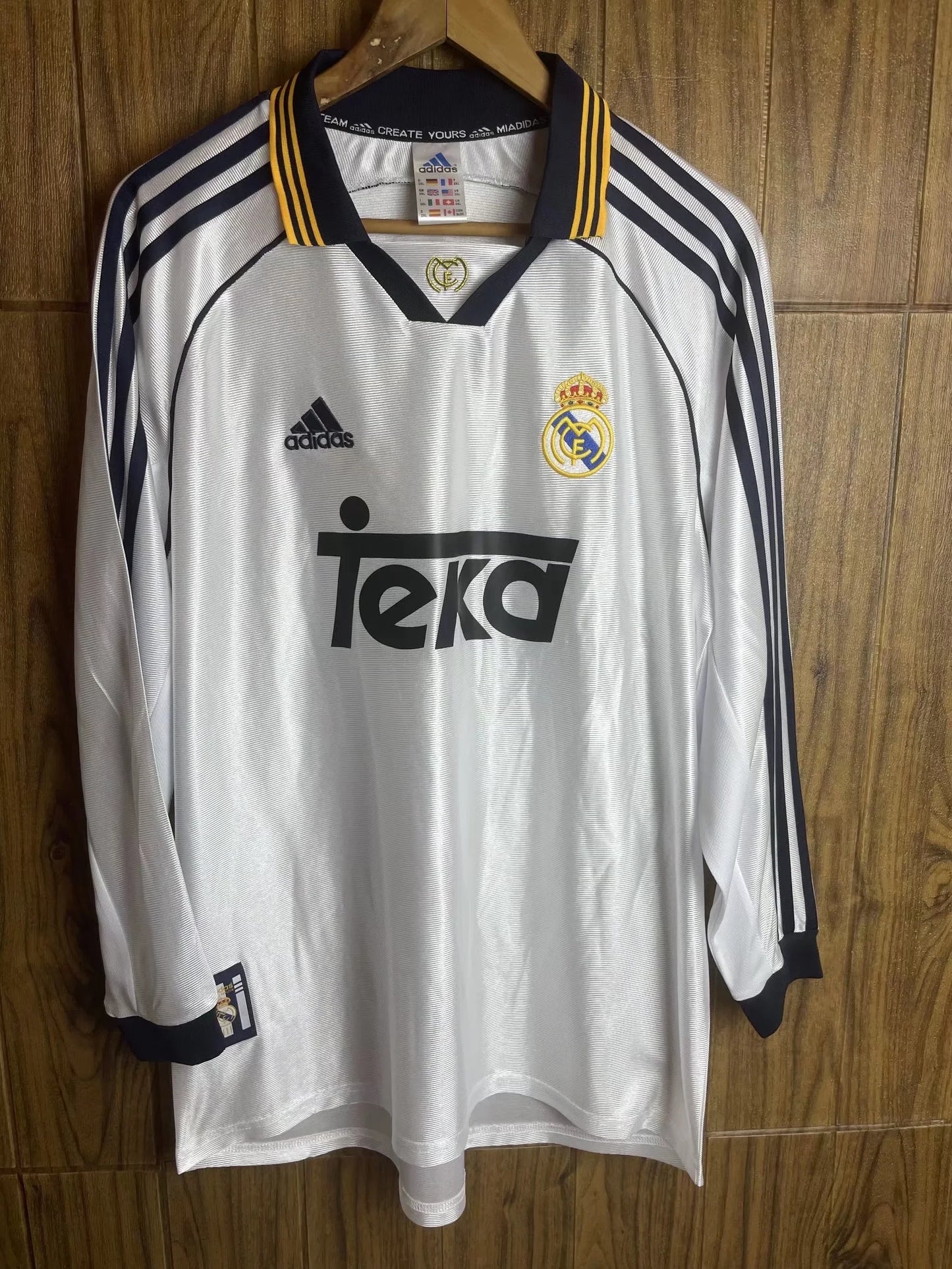 2000 Real Madrid Casa Camiseta Manga Larga Retro