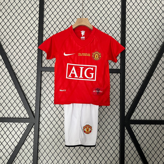 2007-2008 Uniforme Retro Manchester United Niños