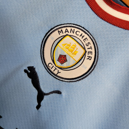 22-23 Uniforme Manchester City Casa Niños