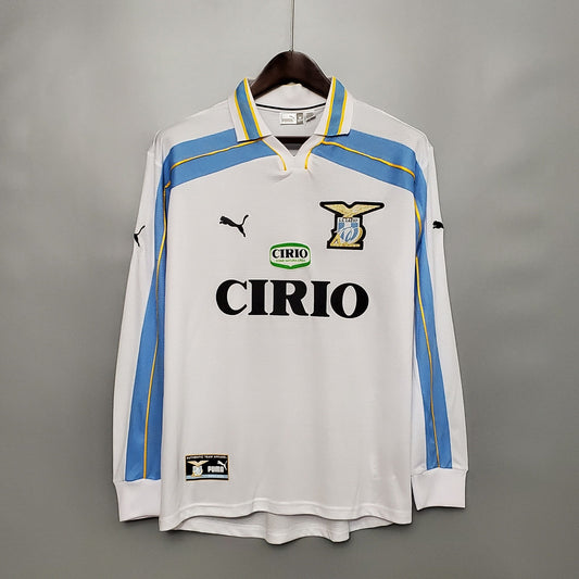 1999-2000 Lazio Visita Camiseta Retro Manga Larga