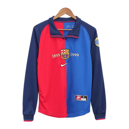 1999-2000 Barcelona Casa Camiseta Retro Manga Larga