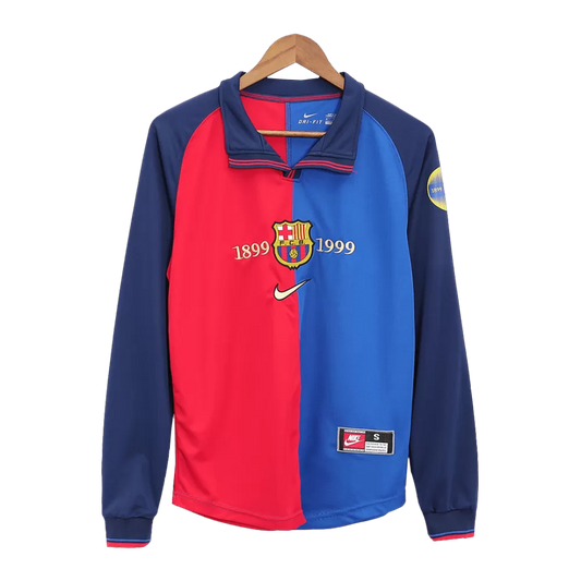 1999-2000 Barcelona Casa Camiseta Retro Manga Larga