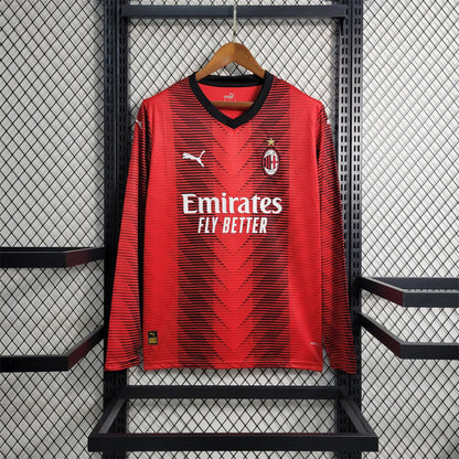 23-24 Camiseta AC Milan Casa Fan Version Manga Larga