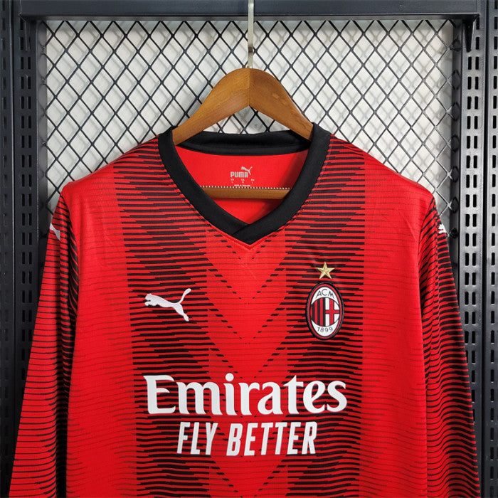 23-24 Camiseta AC Milan Casa Fan Version Manga Larga