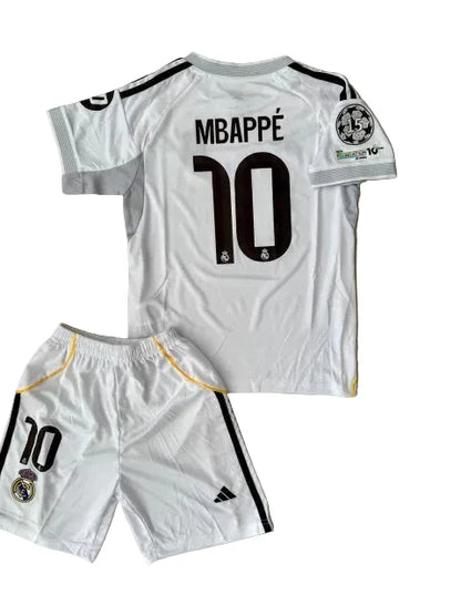 25-26 Uniforme Real Madrid Casa Niños MBAPPÉ #10 Entrega Inmediata