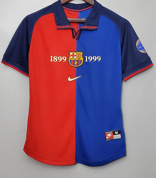 1999 Barcelona Casa 100 Aniversario Camiseta Retro