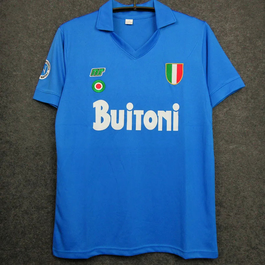 1987-1988 Napoli Casa Blue Camiseta Retro