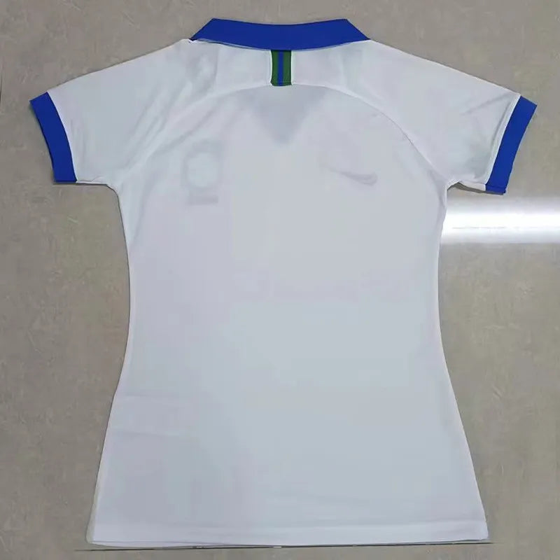 2019-2020 Camiseta Brasil Visita White Mujer Retro