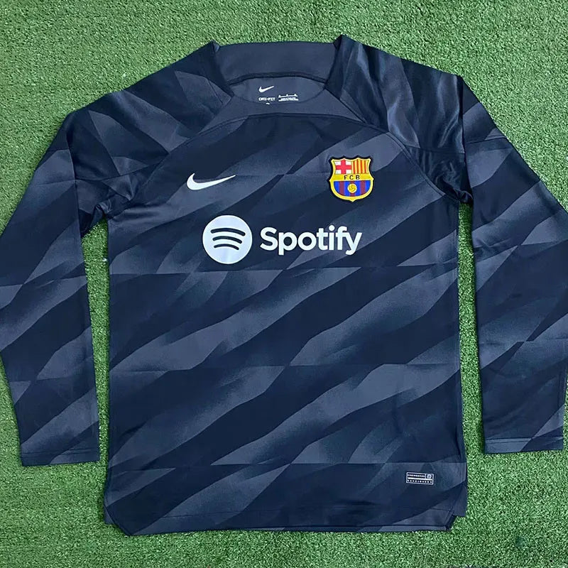 23-24 Camiseta Barcelona Black Grey Portero Manga Larga