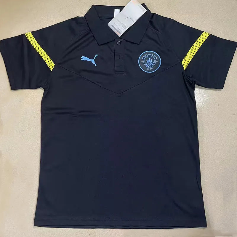 23-24 Camiseta Manchester City Black Polo Manga Corta