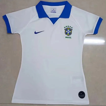 2019-2020 Camiseta Brasil Visita White Mujer Retro